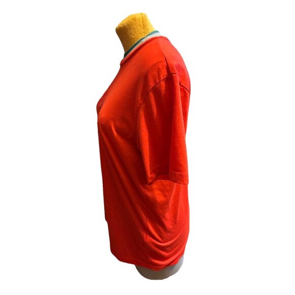 Oakley Men Red Crew Neck Tee Embroidered Logo Short Sleeve Shirt, 2XL, T-shirt - Picture 5 of 6